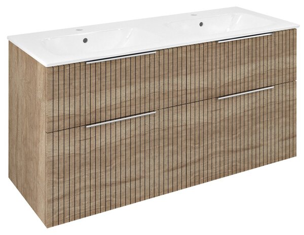 Sapho Sapho, dulap lavoar CIRASA cu chiuveta dubla 121x66x46cm, stejar alabama strip, CR121-2322-21