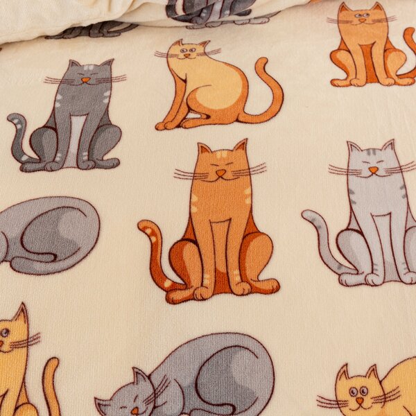 Lenjerie cocolino COLORED CATS crem Dimensiunile lenjeriei: 70 x 90 cm | 140 x 200 cm