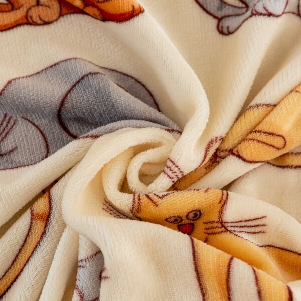 Lenjerie cocolino COLORED CATS crem Dimensiunile lenjeriei: 70 x 90 cm | 140 x 200 cm