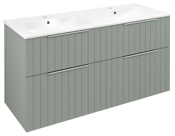 Sapho Sapho, dulap lavoar CIRASA cu chiuveta dubla 121x66x46cm, banda verde, CR121-4444S-21