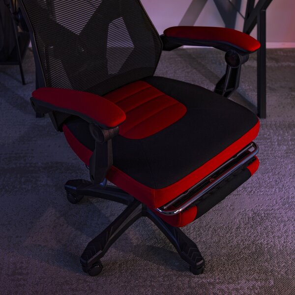 JAKS Scaun de gaming BING negru roșu