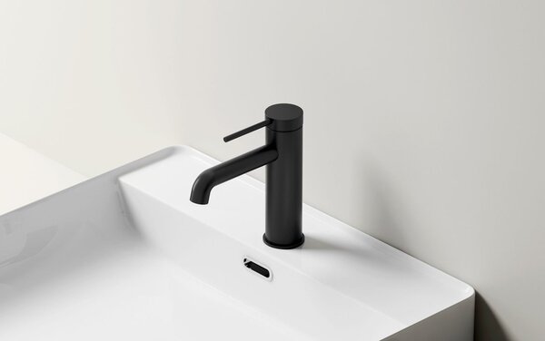 Sapho Sapho, baterie lavoar cu piedestal KAJA, negru mat, HJ002B