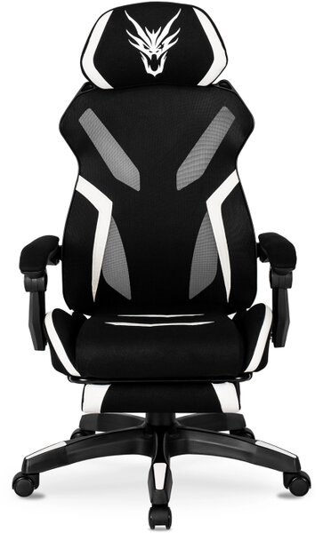 JAKS Scaun de gaming MAXIMO alb și negru