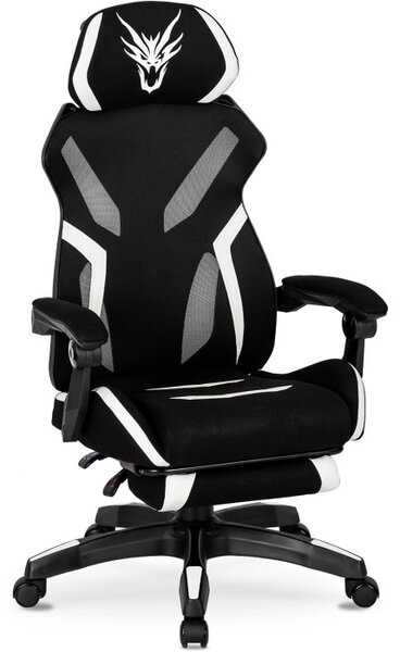 JAKS Scaun de gaming MAXIMO alb și negru