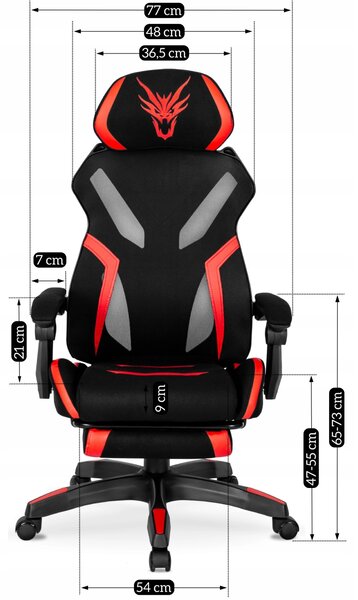 JAKS Scaun de gaming MAXIMO negru roșu