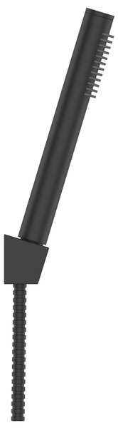 Invena Alonia, set de duș manual, cu 1 funcție, negru lucios, INV-AU-70-M04-V