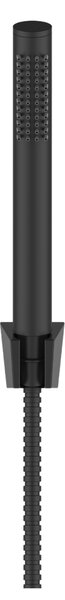 Invena Alonia, set de duș manual, cu 1 funcție, negru lucios, INV-AU-70-M04-V