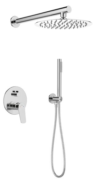 Invena Alonia, set de duș încastrat cu duș manual și cap de duș, cromat, INV-BS-70-001-V