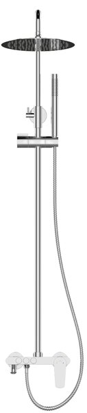 Invena Alonia, set de duș cu duș manual și cap de duș, cromat, INV-AU-70-D01-V