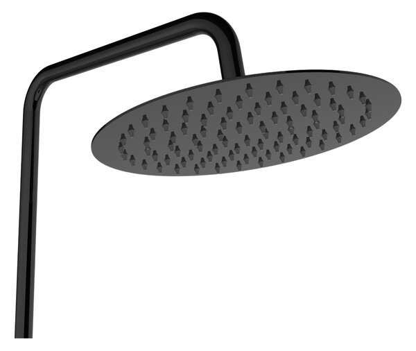 Invena Alonia, set de duș cu duș manual și cap de duș, negru lucios, INV-AU-70-D04-V