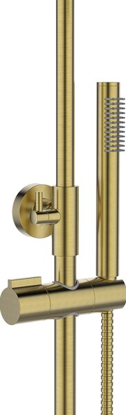 Invena Alonia, set de duș cu duș manual și cap de duș, auriu mat, INV-AU-70-D09-V