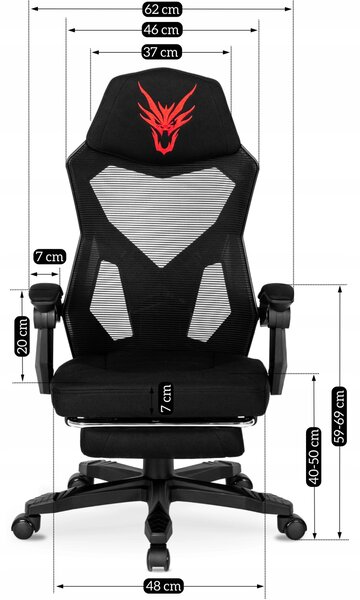 JAKS Scaun de gaming BING negru