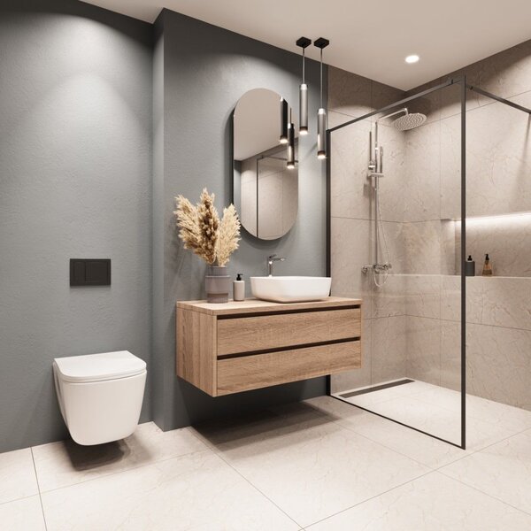 Invena Alonia, baterie lavoar înaltă h-289, crom, INV-BU-70-W01-V