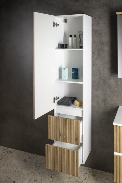 Aqualine Aqualine, Dulap înalt PANEDA STRIP 35x165x31cm, stejar Emporio, stânga/dreapta, PN265