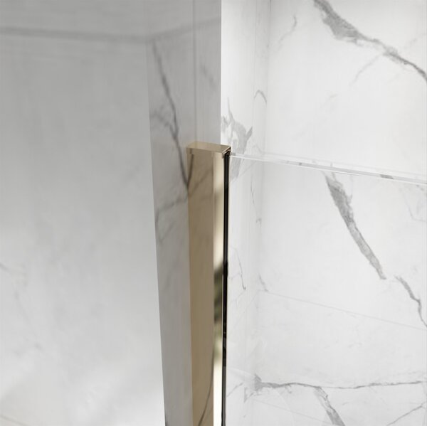 Erga Paris, Paravan de duș Walk-In 50x200 cm, sticlă transparentă de 8 mm, profil auriu lucios, ERG-V02-PARIS-050x200-CL-GD