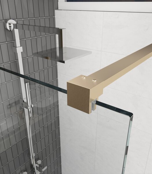Erga Paris, Paravan de duș Walk-In 30x200 cm, sticlă transparentă de 8 mm, profil auriu mat, ERG-V02-PARIS-030x200-CL-GB