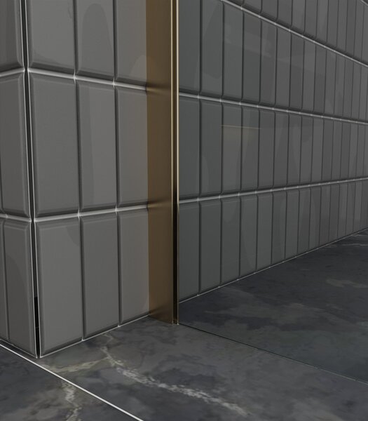 Erga Paris, Paravan de duș Walk-In 30x200 cm, sticlă transparentă de 8 mm, profil auriu mat, ERG-V02-PARIS-030x200-CL-GB