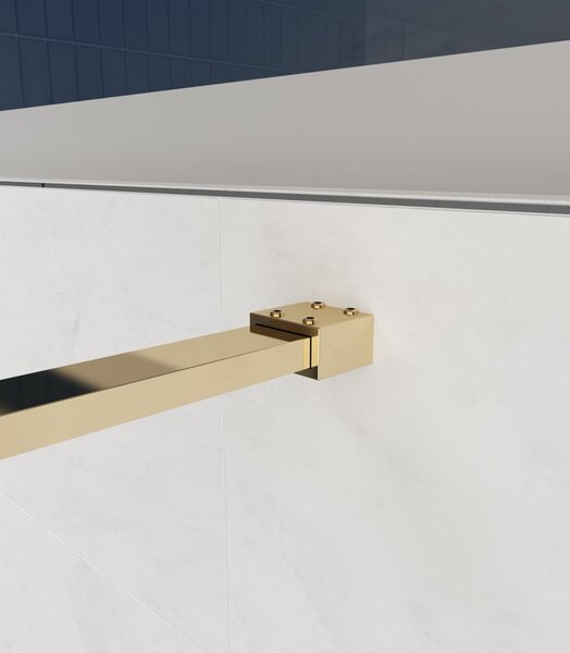 Erga Paris, Paravan de duș Walk-In 50x200 cm, sticlă transparentă de 8 mm, profil auriu lucios, ERG-V02-PARIS-050x200-CL-GD