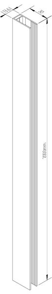 Erga Paris, șină profil U pentru paravane de duș cu grosimea sticlei de 8 mm, lungime 200 cm, auriu strălucitor, ERG-V02-PARIS-PROFILE-GD
