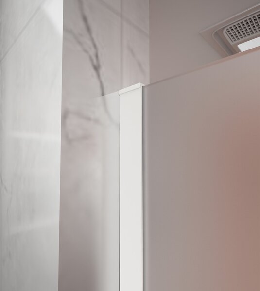 Erga Paris, Paravan de duș walk-in 50x200 cm, sticlă mată 8mm, profil alb, ERG-V02-PARIS-050x200-FR-WH