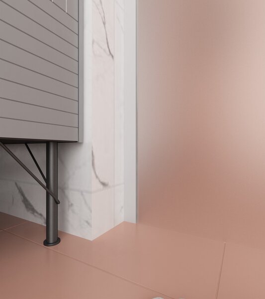 Erga Paris, Paravan de duș walk-in 50x200 cm, sticlă mată 8mm, profil alb, ERG-V02-PARIS-050x200-FR-WH