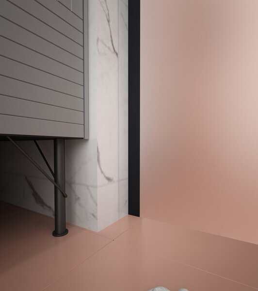 Erga Paris, Paravan de duș walk-in 50x200 cm, sticlă mată 8mm, profil negru, ERG-V02-PARIS-050x200-FR-BK