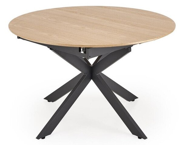 Masă Houston 1963Maro deschis, Negru, 8cm, ExtensieExtensie, Furnir din lemn natural, MDF, Metal