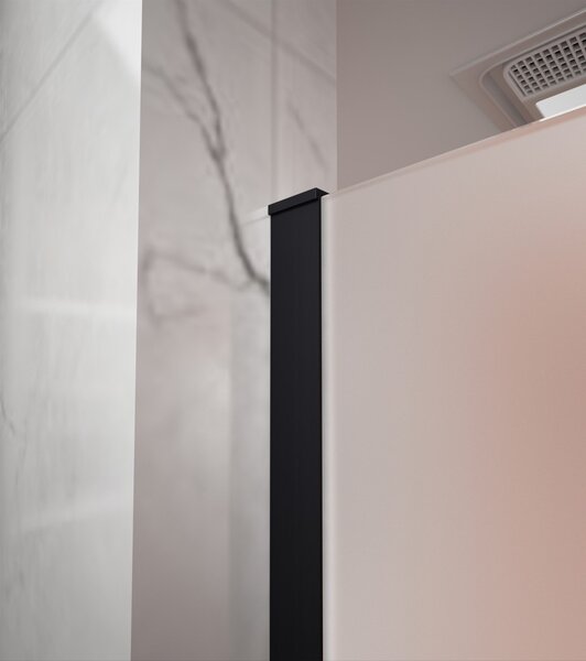 Erga Paris, Paravan de duș walk-in 50x200 cm, sticlă mată 8mm, profil negru, ERG-V02-PARIS-050x200-FR-BK
