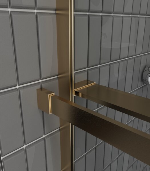 Erga Paris, Paravan de duș Walk-In 50x200 cm, sticlă mată 8mm, profil auriu mat, ERG-V02-PARIS-050x200-FR-GB