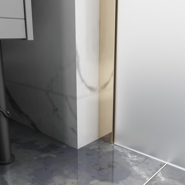 Erga Paris, Paravan de duș Walk-In 50x200 cm, sticlă mată 8mm, profil auriu lucios, ERG-V02-PARIS-050x200-FR-GD