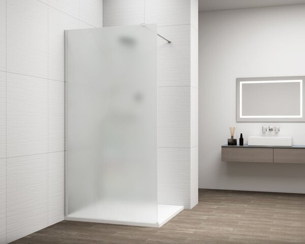 Erga Paris, Paravan de duș walk-in 50x200 cm, sticlă mată 8mm, profil cromat, ERG-V02-PARIS-050x200-FR-CR