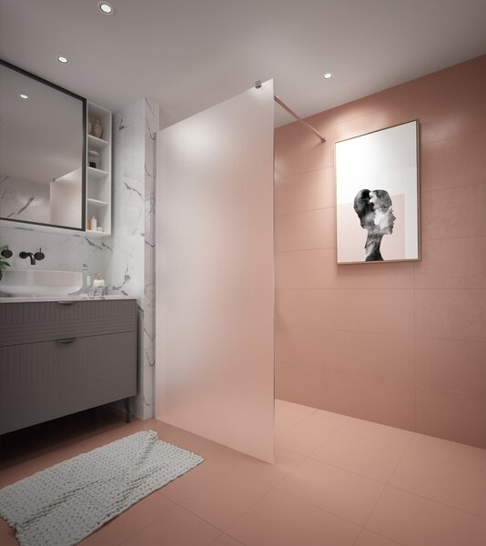 Erga Paris, Paravan de duș walk-in 50x200 cm, sticlă mată 8mm, profil cromat, ERG-V02-PARIS-050x200-FR-CR