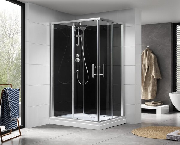 Aqualine Aqualine, cabină de duș dreptunghiulară GRANVIK 800x1200x2180mm, sticlă transparentă, GG80X120