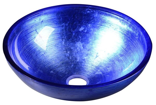 Sapho Sapho, lavoar de blat din sticlă MURANO BLU, diametru 40cm, albastru, AL5318-65