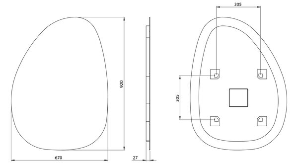Sapho Sapho, oglinda STEN cu iluminare din spate LED 67x92cm, NA372