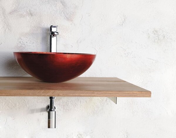 Sapho Sapho, chiuveta din sticla MURANO ROSSO IMPERO deasupra, diametru 40cm, rosu, AL5318-63