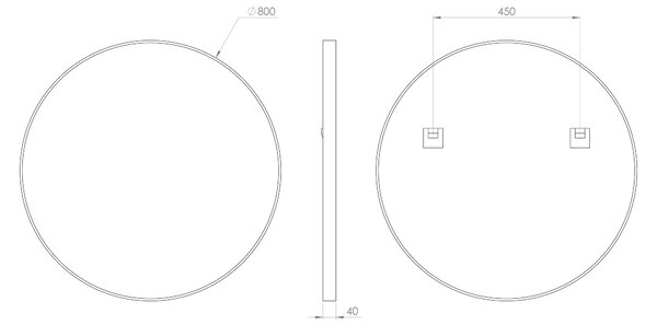 Sapho Sapho, oglindă rotundă NOTION în cadru, ø 80cm, auriu mat, NT800G