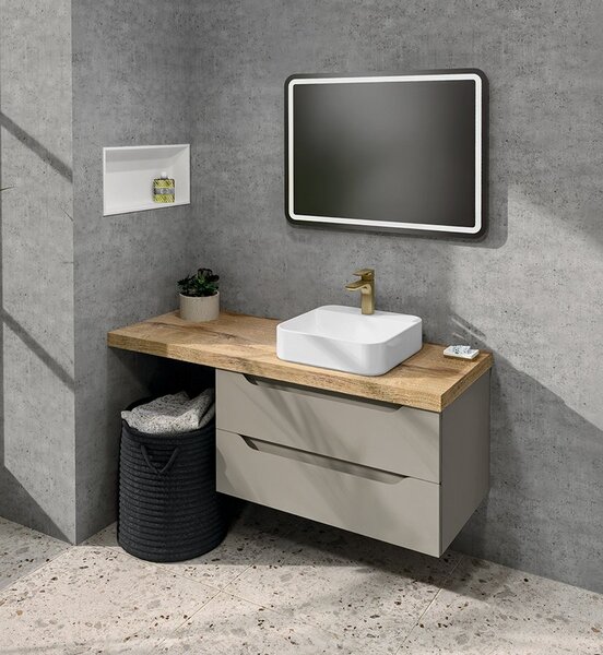 Sapho Sapho, Dulap WAVE înalt 40x140x20cm, stânga/dreapta, alb/stejar cuneo, WA250-3025