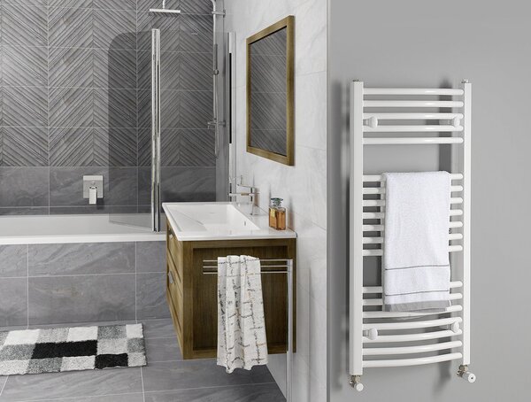Aqualine Aqualine, radiator DIRECT cu racord lateral 450x1320 mm, negru mat, ILR34B