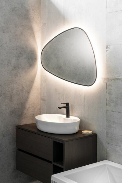 Sapho Sapho, oglindă cu iluminare din spate cu LED ELENA 20W, 68x96cm, negru mat, 30574CI
