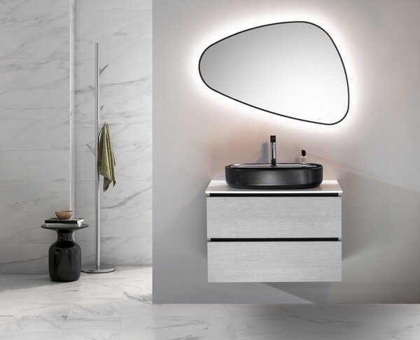 Sapho Sapho, oglindă cu iluminare din spate cu LED ELENA 20W, 68x96cm, negru mat, 30574CI