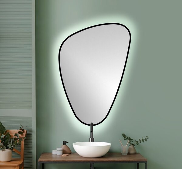 Sapho Sapho, oglindă cu iluminare din spate cu LED ELENA 20W, 68x96cm, negru mat, 30574CI