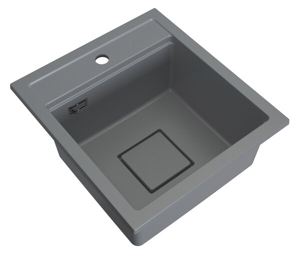 Gamma Quadro 4550, chiuvetă din granit cu 1 compartiment 450x495x220 mm, gri, GMA-ZLE000221