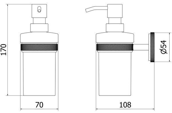 Mexen Gravo, dozator de săpun de perete, grafit mat, 70A93058-66