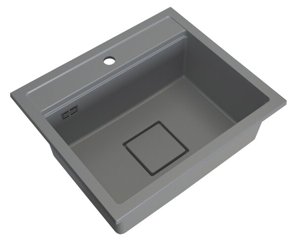 Chiuvetă din granit Gamma Quadro 5850 cu 1 compartiment 580x495x220 mm, gri, GMA-ZLE000233