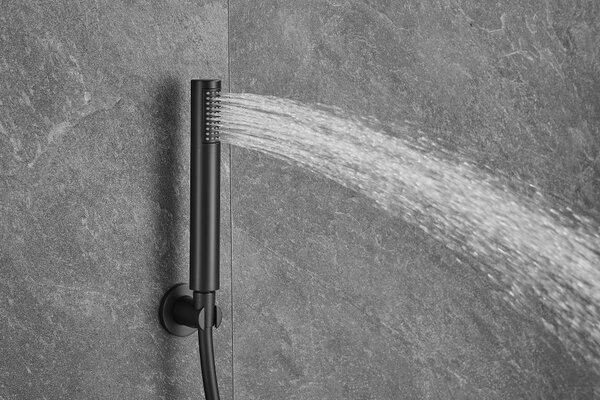 Gamma Roy, baterie termostatică pentru cadă cu set de duș manual, negru mat, GMA-BRYPWT-BK