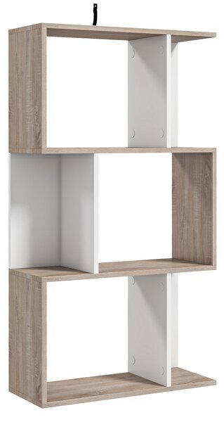 Biblioteca de perete, 3 rafturi, 60x24x111.4cm, alba HOMCOM | Aosom Romania