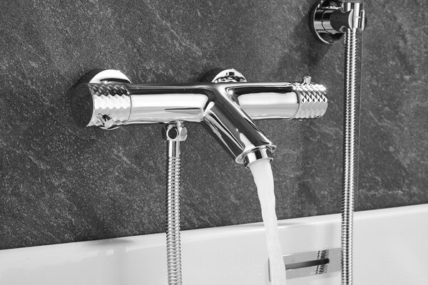Gamma Roy, baterie termostatică pentru cadă cu set de duș manual, cromat, GMA-BRYPWT-CH