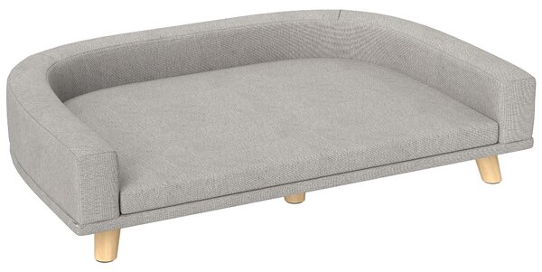 PawHut Canapea pentru Câini cu Picioare Înălțate și Pernă Detașabilă, 98x67x25 cm, Gri | Aosom Romania