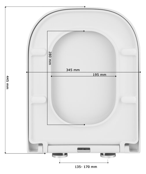 Gamma Lumino, capac WC 445x345 mm, alb lucios, GMA-LUMINO